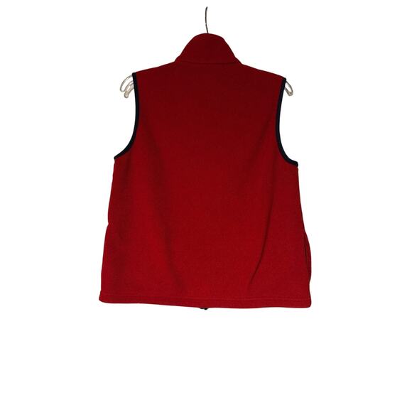 L. L. Bean  Fleece sleeveless Vest Red Men Regular Medium 90’s Vintage Full Zip - Picture 3 of 8